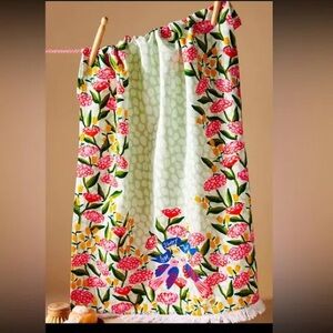 Anthropologie Embroidered Love Birds Dish Towel
